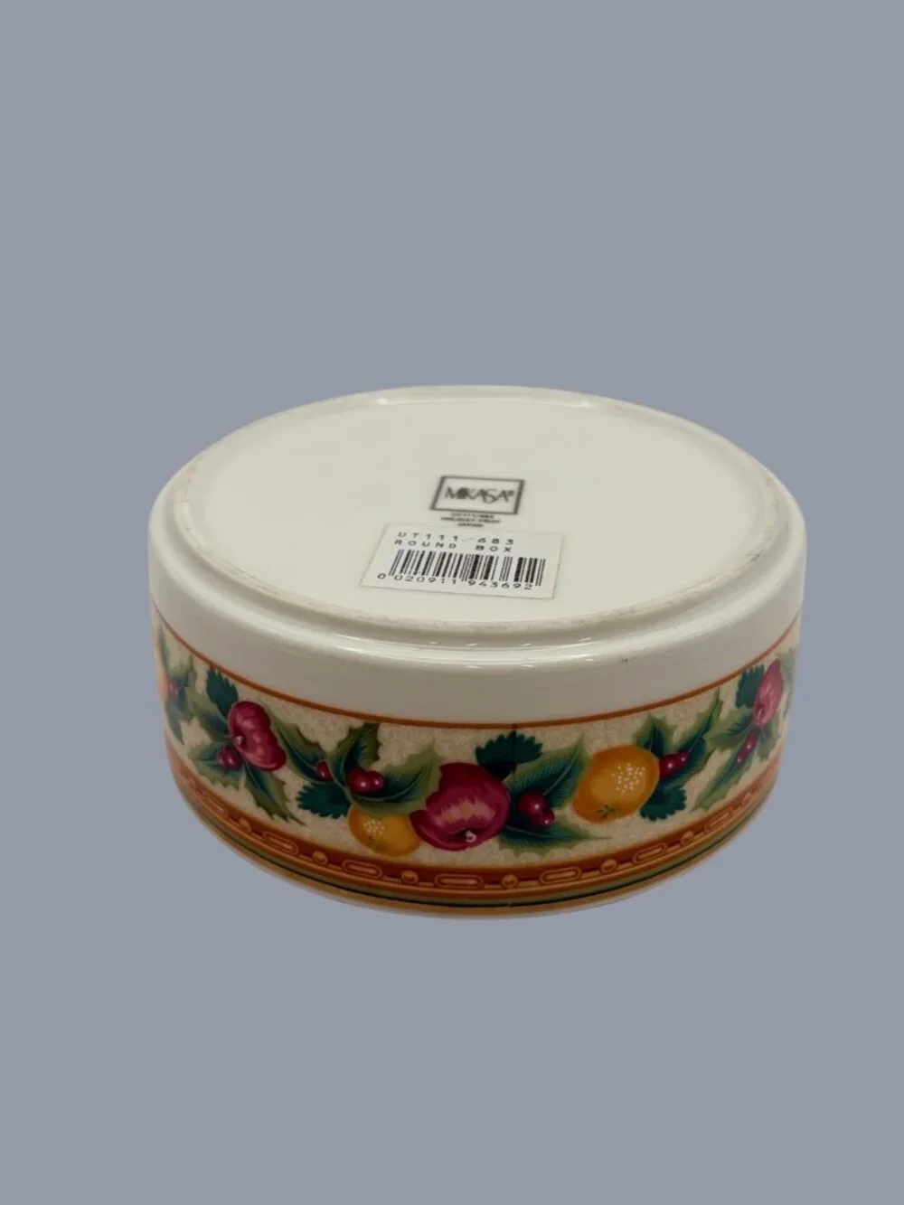 Mikasa Holiday Fruit Round Covered Trinket Box Candy Dish UT111/683 Japan 5